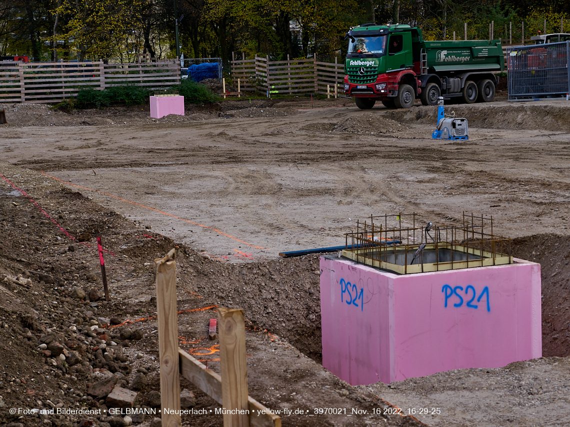 16.11.2022 - Baustelle an der Quiddestraße Haus für Kinder in Neuperlach